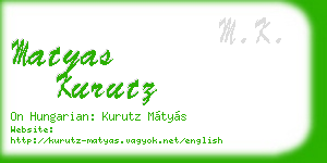 matyas kurutz business card